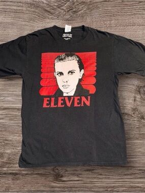 Stranger Things Eleven Graphic Tee Mens Medium Black Netflix Official Merch